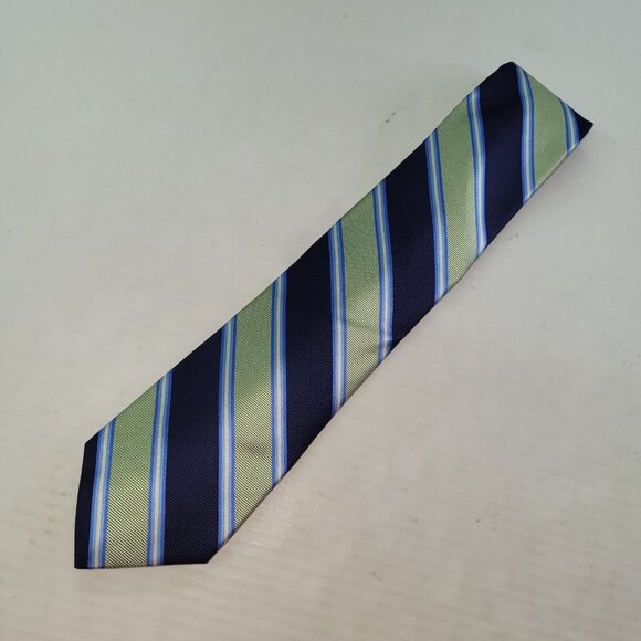 Brooks Brothers 346 Tie Mens Necktie Blue Green Stripe Silk Made In USA Preppy - Picture 2 of 7